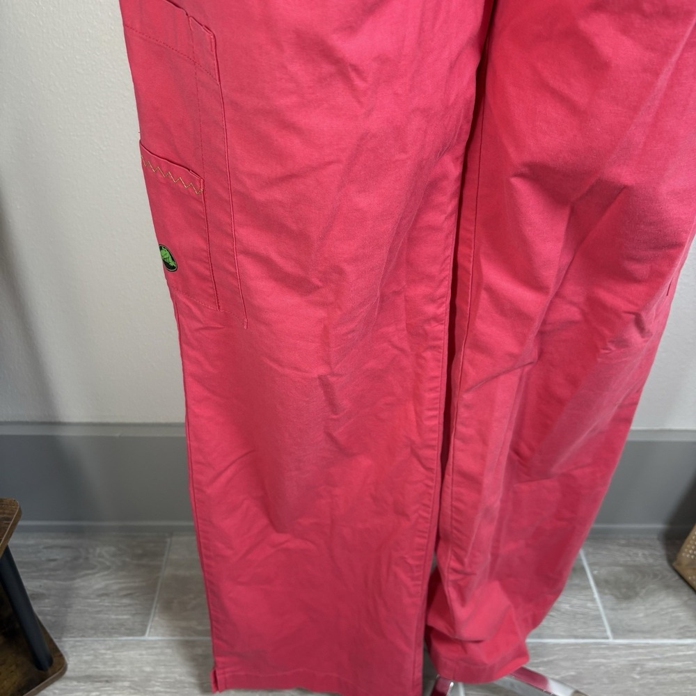 Crocs Womens M Pink Scrub Pants Medical Nursing Y2K Cargo Cotton Blend - Picture 3 of 16